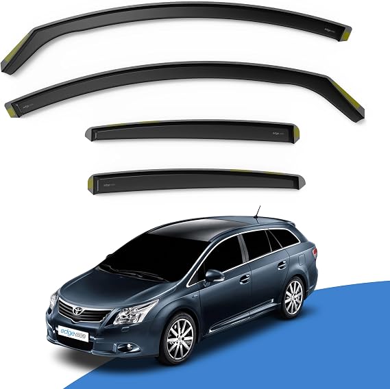 EdgeVisors Wind Deflectors for Toyota Avensis MK3 Door 5 Door Estate 4pc | 4pc Set, In-Channel Rain Guards & Accessories