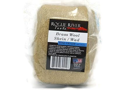 Brass Wool 3.5 Oz SkeinPadWAD -by Rogue River Tools. FINE Grade -Made in USA, Pure Brass
