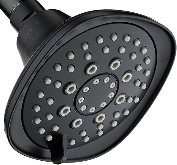 AquaDance Oil-Rubbed Bronze Hot Oval Square Style 6-setting High-Pressure Luxury Shower Head. Angle Adjustable, Solid Brass Connection Nut, Finish. Premium Quality Exclusive Showerhead