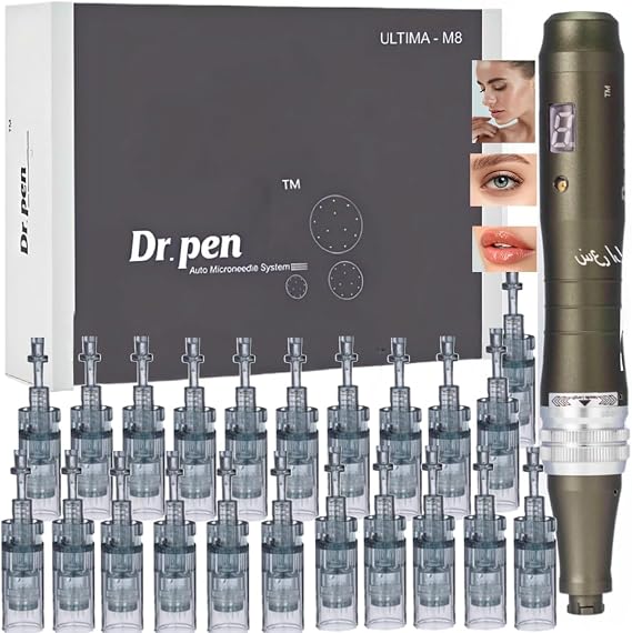 Dr.Pen M8 Microneedling Pen Wireless Professional Micro Needling Pen Skin Care Tool Kit Derma Pen for Face and Body 6 Speeds with 22 Cartridges 11-Pin 16-Pin 24-Pin 36-Pin Nano Round