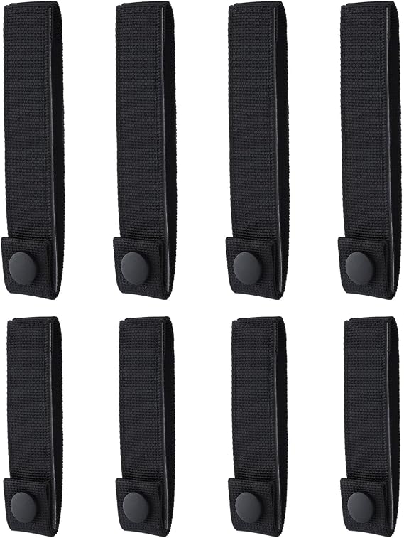PEUTIER 8pcs Straps for MOLLE, Webbing Straps Nylon for MOLLE Attachment Strap Heavy-Duty Snap Elastic Strap Buckle Fastener Molle Panel Connectors for Camping Hiking Backpack Molle Accessories