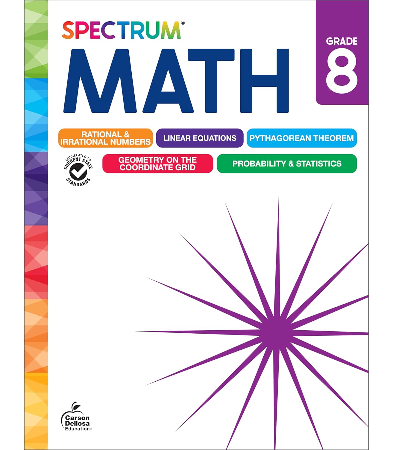 Spectrum 8th Grade Math Workbook, Mathematics Middle School Books Covering Pythagorean Theorem, Geometry, Linear Equations, Rational and Irrational Numbers and More, Classroom or Homeschool Curriculum Workbook Edition