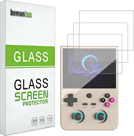 bemunteeスクリーンプロテクター Anbernic RG477V RG 477V用 3枚パック 硬度9H強化ガラス 傷防止 気泡なし