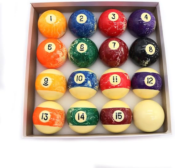 CUEELF Billiard Ball Set 2-1/4 Inch 16 Balls for Pool Tables Professional Pool Balls