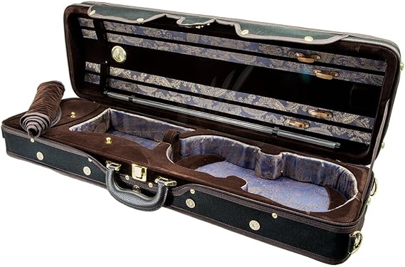 SKY 4/4 Full Size Professional Oblong Shape Lighweight Violin Hard Case with Hygrometer Black/Brown