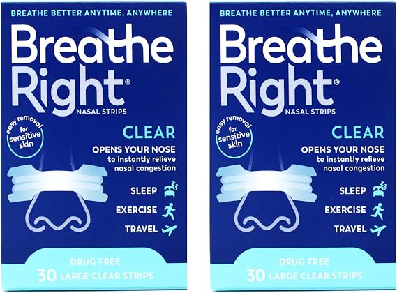 Breathe Right Nasal Strips Clear Large - 30 Strips-2 Count