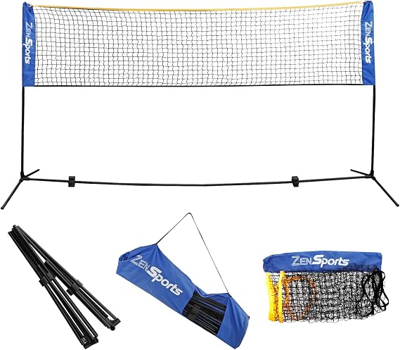 ZENY 10ft Portable Badminton Net Tennis Net | for Soccer, Pickleball, Volleyball Adjustable Height 2.5ft to 5ft for Outdoor Court Backyard Beach Games