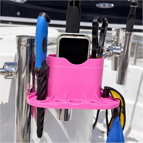 ROBOCUP, Holster Universal Phone Holder with Strap Design | Organization Storage Caddy for Boat, Golf Cart and Umbrellas | Securely Holds Fishing Tackle, Marine Gear and Tools