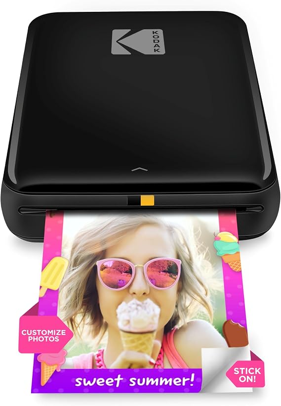 KODAK Step Anında Akıllı Telefon Fotoğraf Yazıcısı - Taşınabilir Mini Renkli Mobil Fotoğraf Yazıcısı - Çinko 2x3" Yapışkan Fotoğraflar - iOS ve Android Cihazlar ile Bluetooth Uyumlu - Eğlenceli