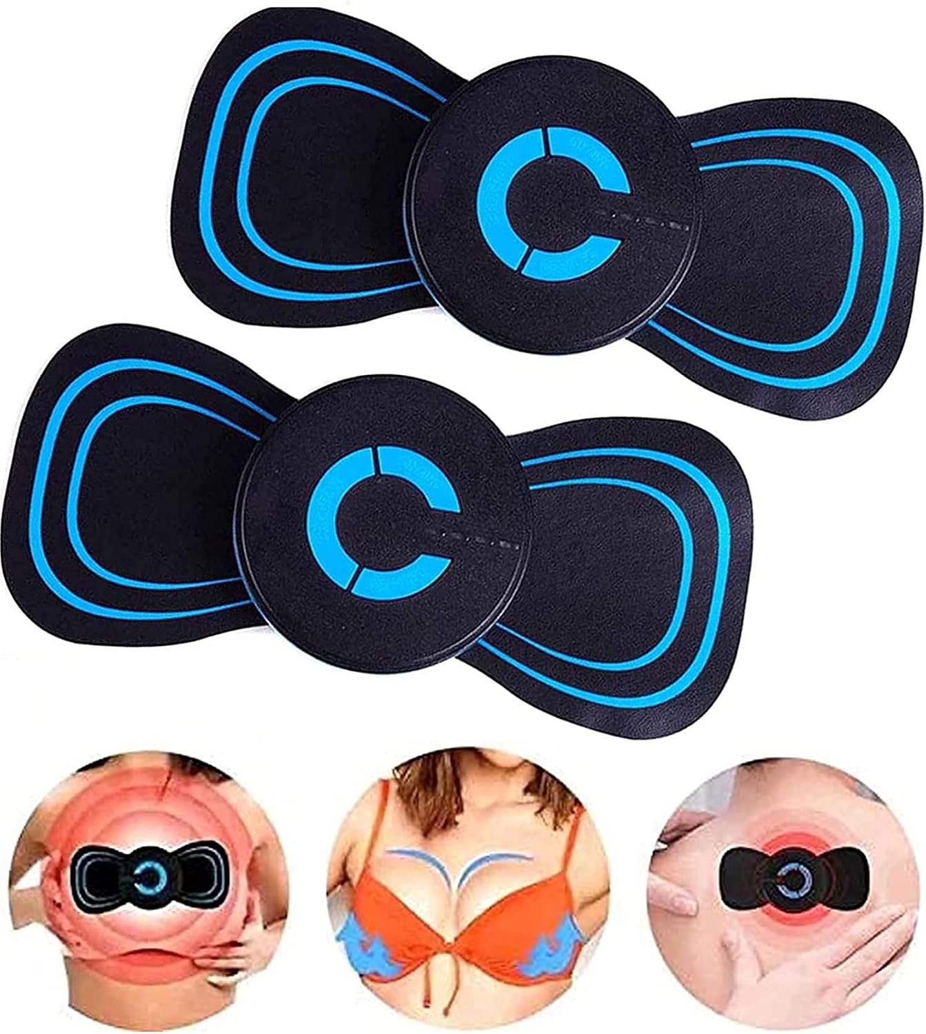 Slimming Arm Shaper, Portable Mini Cervical Vertebra Massager, Electric Breast Enhancer Massager, 6 Modes Frequency Adjustable Reactivate Electric Body Massager Pad 2021New 2 Pcs