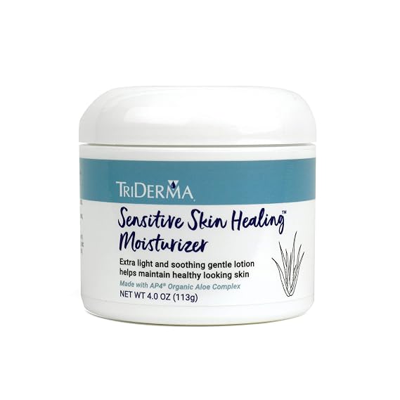 TriDerma Sensitive Skin Healing Moisturizer, Non-Greasy Light-Weight Formula 4 Ounces