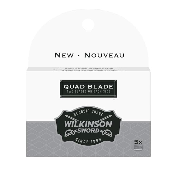 Wilkinson Sword Quad Blade Mens Razor Blades Refills, 5ct