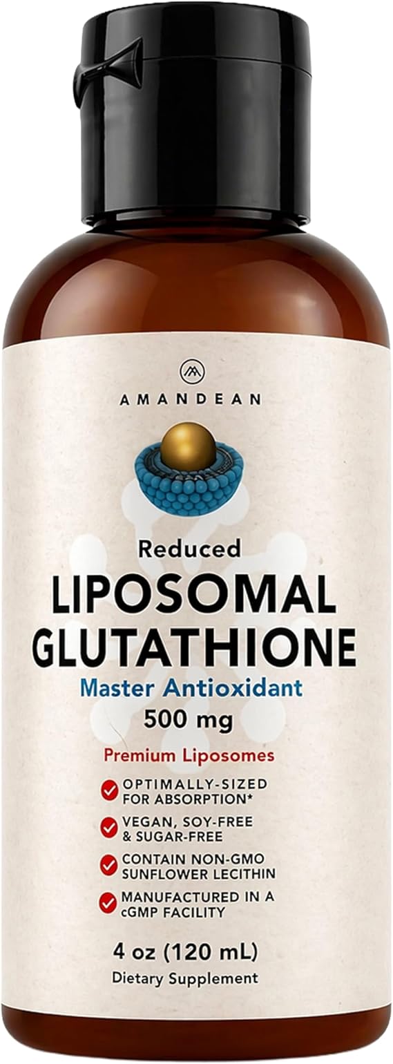 AMANDEAN Liposomal Glutathione 500mg Supplement, Liquid, Setria