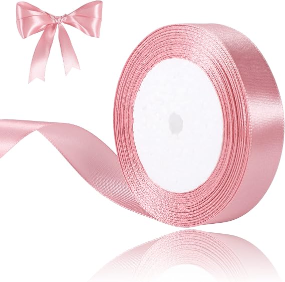 Gift Ribbon 22 m x 2 cm Pink Satin Ribbon Ribbon Wedding Decorative Ribbon for Gift Wrapping Crafts Birthday Wedding Baby Shower Decoration Christening