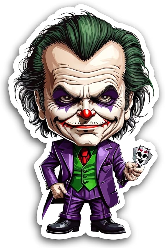 2 (Pieces) 3"" and 5"" The Joker Sticker, Waterproof Vinyl Decals for Many Purpose Like Cars, Trucks, Laptops, Phones, Windows and More, StickersNDecals-FBA-2207