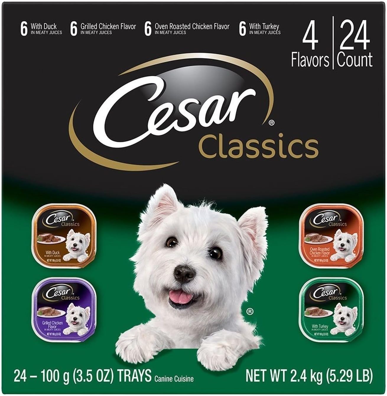 CESAR Classics Adult Wet Dog Food Variety Pack - Poultry 3.5 oz. Pack of 24 1