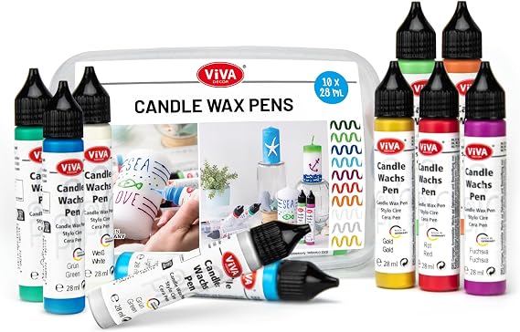 Viva Decor 10-Piece Wax Pen Set Underwater World - Brilliant Candle Painting for Creative Decorations and DIY Projects