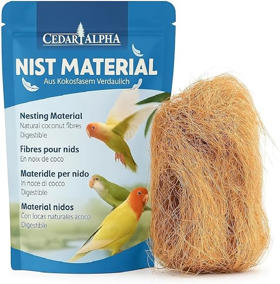 Premium Coconut Fiber for Bird Nests - Canary Nesting Material Coconut Bird Nest Finch Coconut Fiber Loose Bedding Substrate for Laying Eggs,Resting Materials, Hummingbird Parakeet 40g/1.4 oz