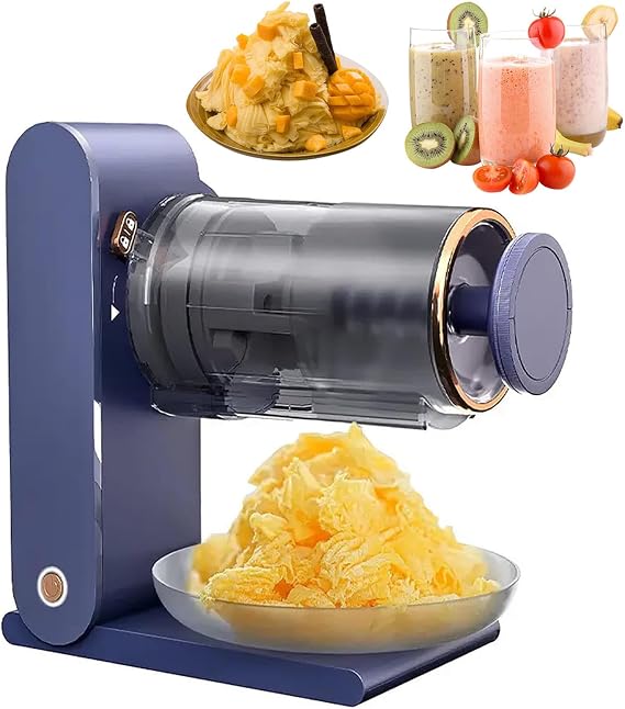Household Shaved Ice Snow Cone Machine, Electric Ice Crusher Shaver Machine with 2 Ice Mold Cups, Slush Machine Table Top Ice Crusher USB Smoothie Slassie Maker