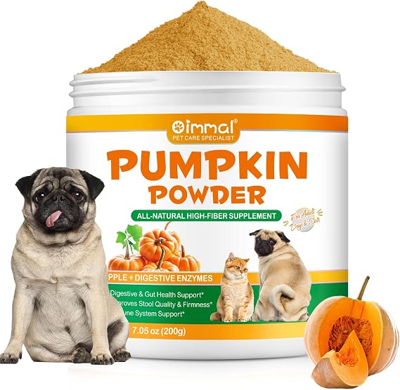Pumpkin Powder for Dogs & Cats – Healthy Stool Balance & Gut Care | Natural Digestive Support with Prebiotic Fibre, Apple & Enzymes, Add Water to Make Pumpkin Puree for Dogs 200g