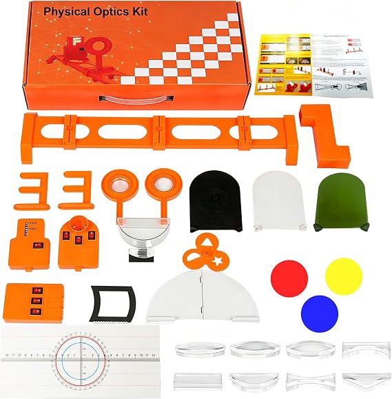 EXBEPE Physics Optics Experiment Set Refraction and Reflection of Light,Convex Lens and Small Hole Imaging Experiment, Three Primary Colors of Light School Teaching aids