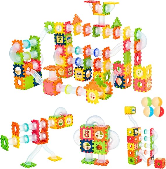 234PCS Marble Run Track Building Blocks Set for Kids, STEM Marble Race Construction Toy with Colourful Marbles, Educational Building Game for Boys & Girls Age 3-12, Creative Marble Maze Gift
