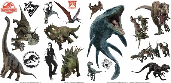 Jurassic World Fallen Kingdom Soy ve Yapıştır Duvar Çıkartmaları, RoomMates'ten RMK3798SCS