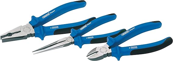Draper Expert 69289 3-Piece Soft-Grip Pliers Set , Blue
