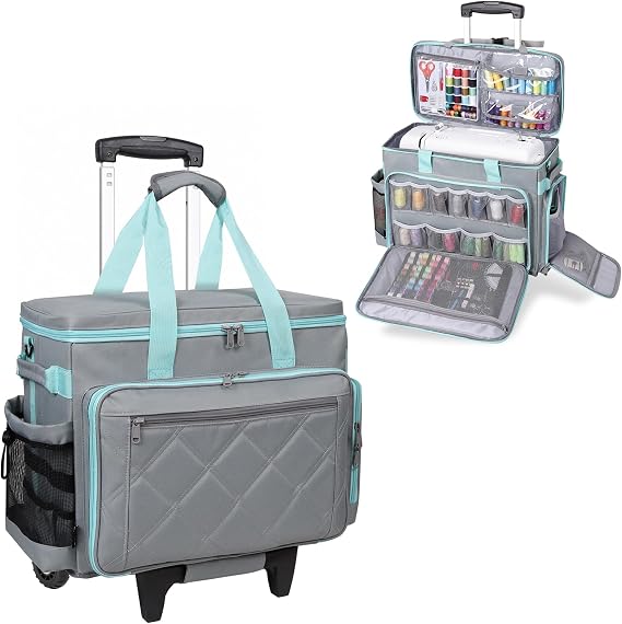 Rolling Sewing Machine Case Built-in hard plastic sheet Detachable Trolley