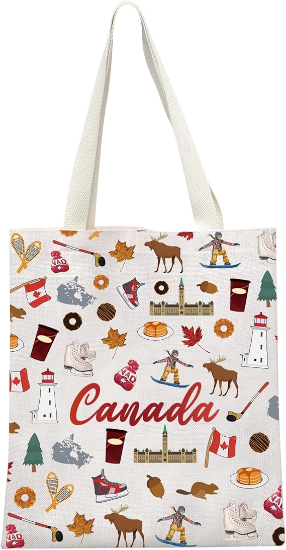 MEIKIUP Canada Gift Canada Makeup Bag Canada Trip Toiletry Gift Canadian Maple Leaf Makeup Zipper Pouch Bag (Cana Tote Bag)