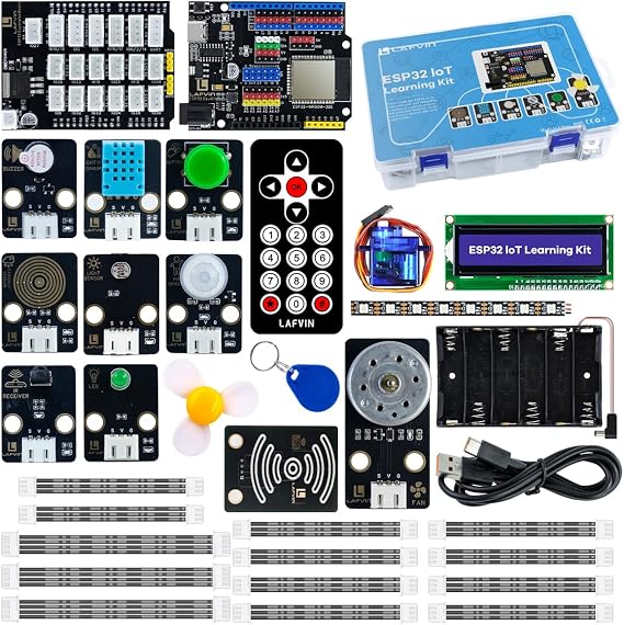 LAFVIN ESP32 IoT Learning Kit with ESP32 DevKit, RFID Module, LCD1602 Display, Detailed Tutorials, Compatible with Arduino IDE