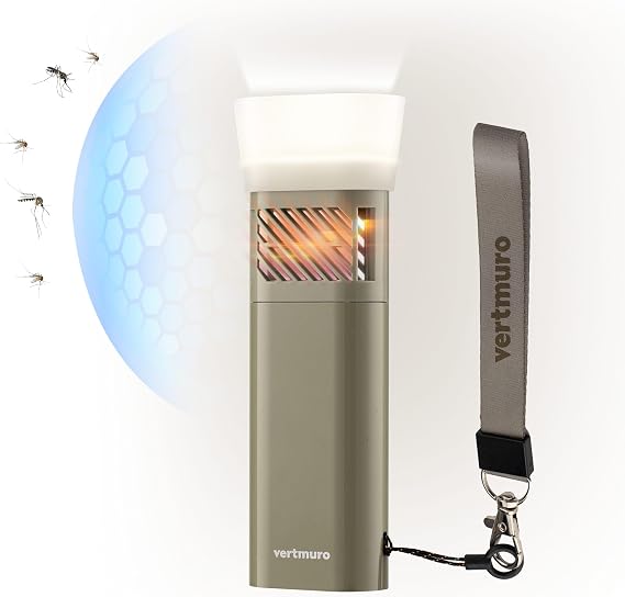 Mosquito Repeller for Outdoors, Mosquito Repellent Flashlight with 6000 mAh Ultra Capacity, Mosquito Repellent Flashlight, Rechargeable Cordless Outdoor Camping Mosquito Repeller, Green
