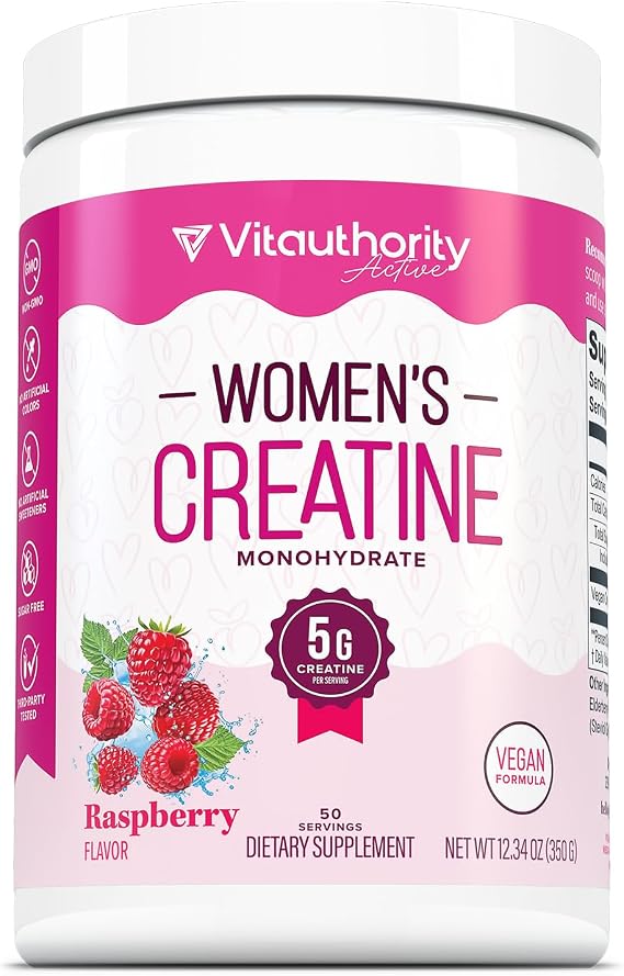 Micronized Creatine Monohydrate Powder 5g per Serving Creatine Supplement | Support ATP Boost Strength, Lean Muscle & Recovery | No Sugar, Dyes, or Fillers | Superior Mixing - Raspberry, 50 Servings