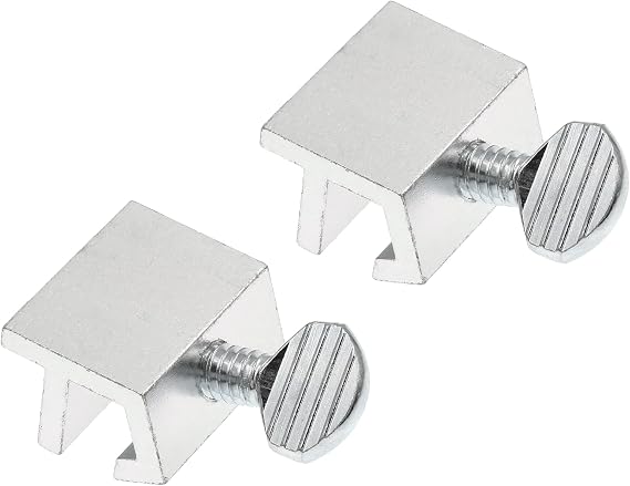 Prime-Line U 9980 Aluminum Sliding Window Security Lock, for 1/8 Inch Wide Rail (2 Pack)