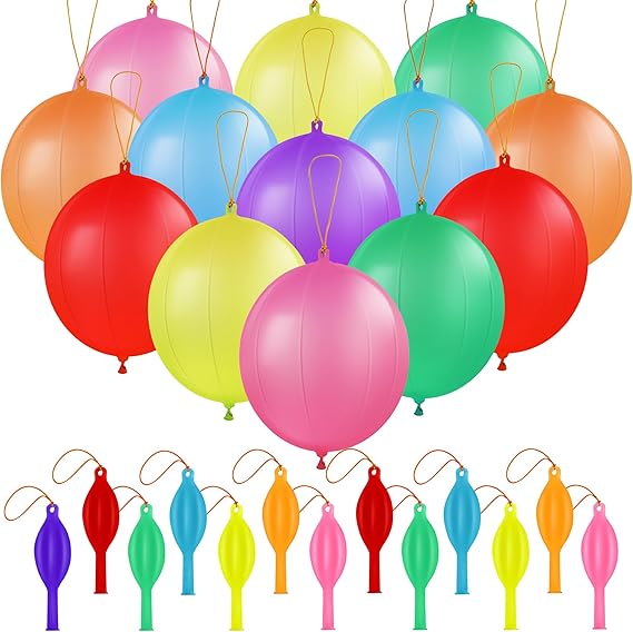 Chennyfun 50 x Large Punch Balloons for Kids, Vibrant Party Balloon for Kid | Ideal Party Bag Fillers for Kids' Birthday Party, Graduation, Fun Children’s Party Ideas - Thick & Strong - Easy to Inflate