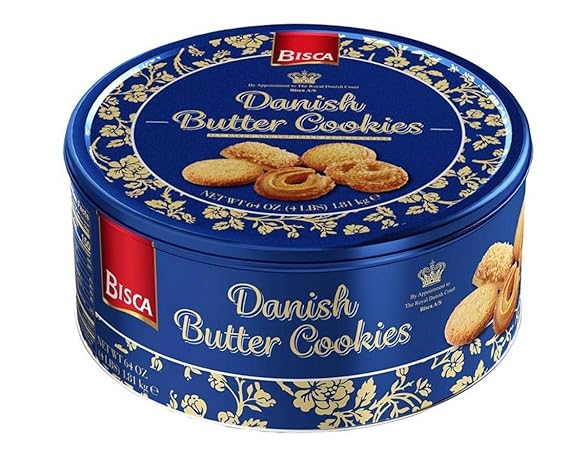 Bisca Danish Butter Cookies 64 oz (1 Tin)