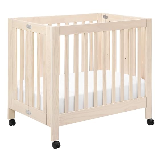 babyletto Origami Mini Portable Crib, GREENGUARD Certified Washed Natural