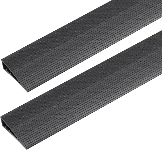 2 Pack 1 Inch Threshold Ramps for Doorways, 40" L PVC, Black