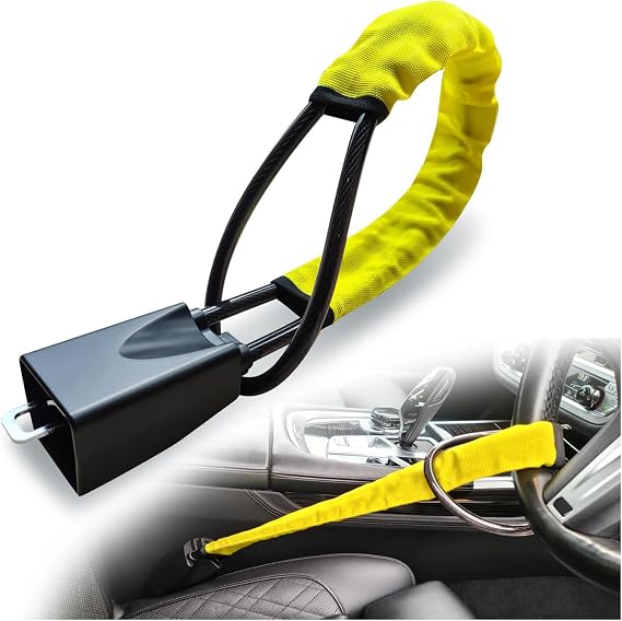 Car Steering Wheel Locks, for Peugeot 208 GT 2013-2025 High Visibility Car Lock Anti-Theft Device Steering Wheel to Seat Belt Lock