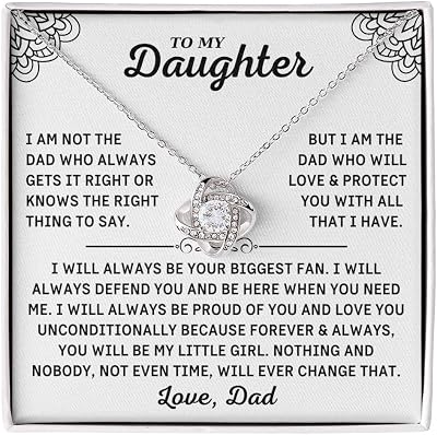 To My Daughter Necklace, Personalized Daughter Necklaces from Mom and Dad, Daughter Gifts from Mother or Father, Beautiful Necklaces for Women, Birthday Gift Idea for Women