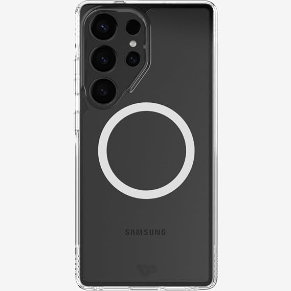Tech21 EvoClear case for Sasung S25 Ultra - Anti-Yellowing case with Magnets - Clear
