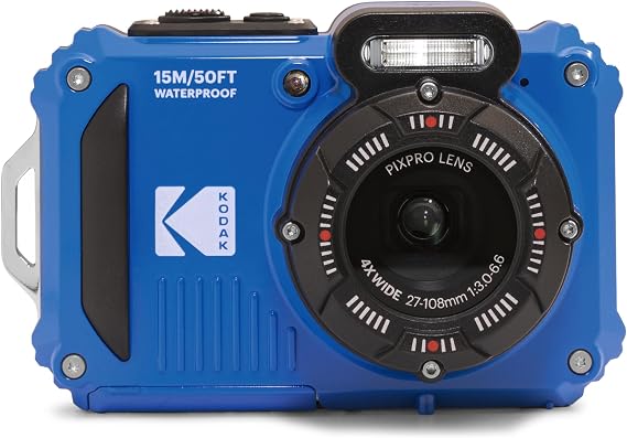 KODAK PIXPRO WPZ2 16MP Waterproof Digital Camera, 15m, 4X Zoom, Blue