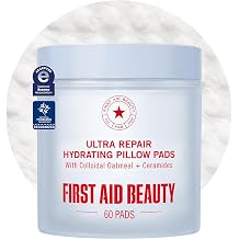 First Aid Beauty Ultra Repair Hydrating Pillow Pads - Soothing & Hydrating Face Pads with Colloidal Oatmeal & Ceramides, for Dry & Sensitive Skin, 60-Count
