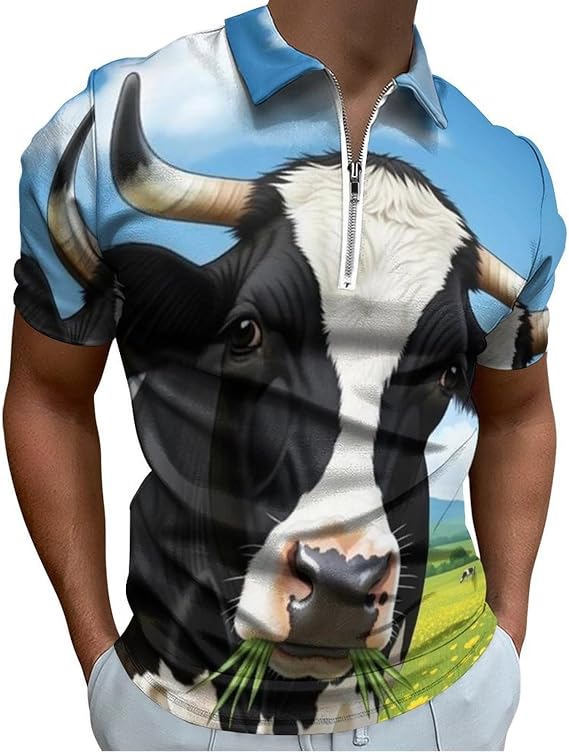 Dry Fit Performance Short Sleeve Print Moisture Wicking Collared Shirt