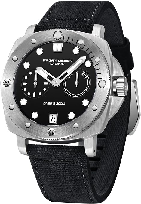 HaiQin Pagani Design 1767 Men's Automatic Mechanical Wristwatch Synthetic Sapphire Stainless Steel Case 200M Waterproof Diving Sport Casual Date Analog Watches