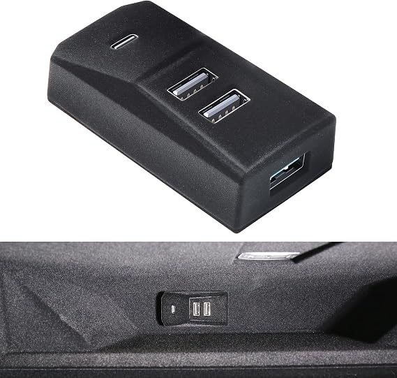 USB Hub for Tesla New Model y / 3 Glove Box 4-Port Docking Station | Model Y Juniper 2025-26 Model 3 Highland 2024-26 Cybertruck Seamlessly transfer dashcam footage flash-drive data games music