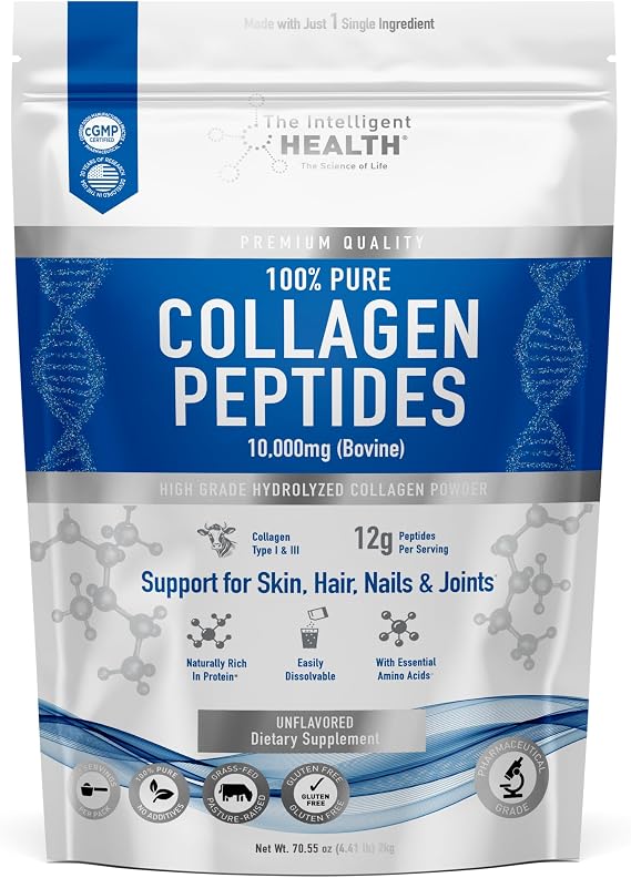 Hydrolysed Collagen Powder (Bovine), High Protein Grass Fed Peptides, 2Kg