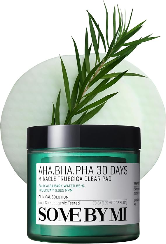 SOME BY MI AHA BHA PHA 30 Days Miracle Truecica Clear Pad 70 Pads Korean Exfoliating Centella Face Toner Pads Gently Clears Impurities, Refines Pores & Smooths Skin Texture Korean Skin Care
