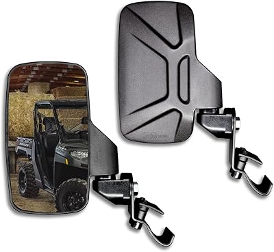 Ranger Side Mirror, 2023 New UTV Side Mirrors,Especially Improved The Length of The Right Fixture, So That it Does not Block The Line of Sight, Compatible With Polaris Ranger General, Can-Am Defender