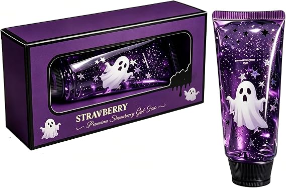 Halloween Jam Bottle Squishy Fidget, Toothpaste Shaped Squishy, Soft Slow Rising TPR Squeeze with Fruit Charms, Cute Sensory Stress Relief and Anxiety Relief